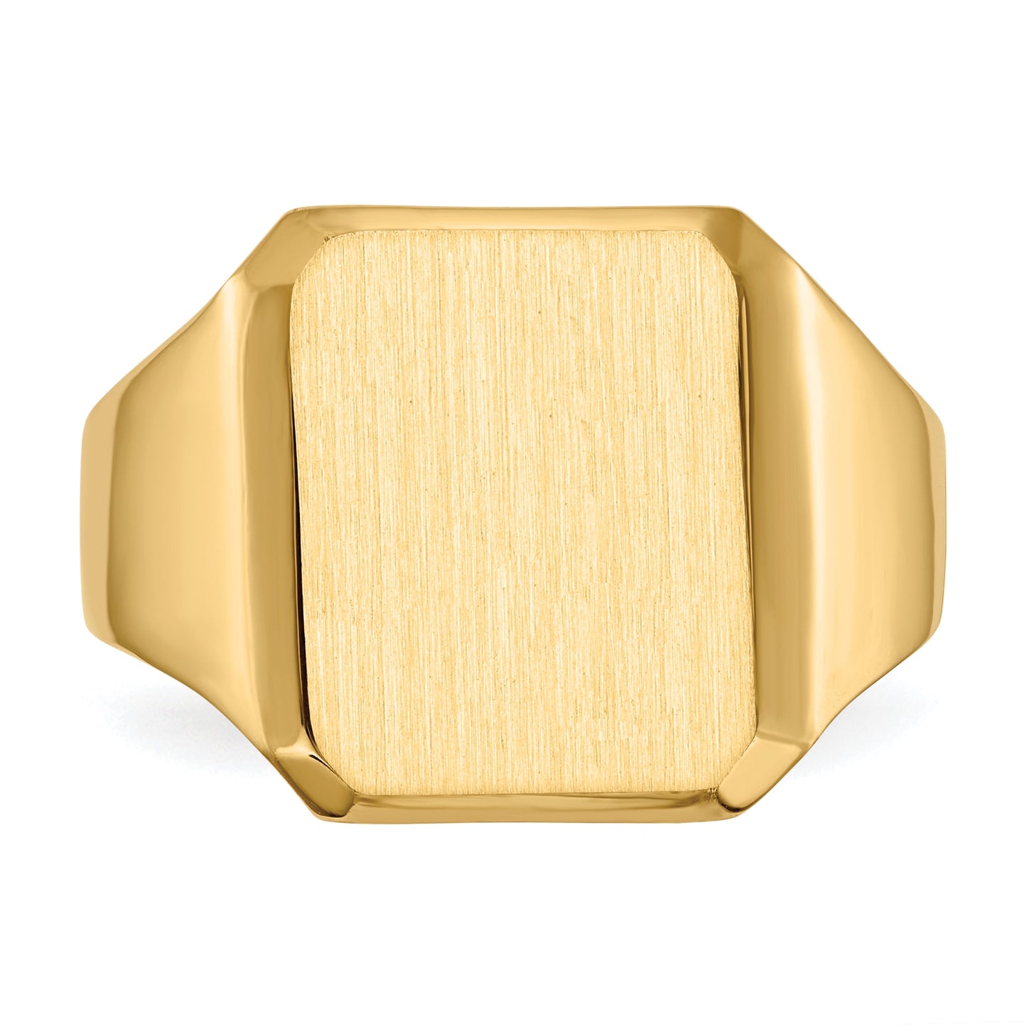 10K Yellow Gold 15.0x12.5mm Closed Back Men's Signet Ring