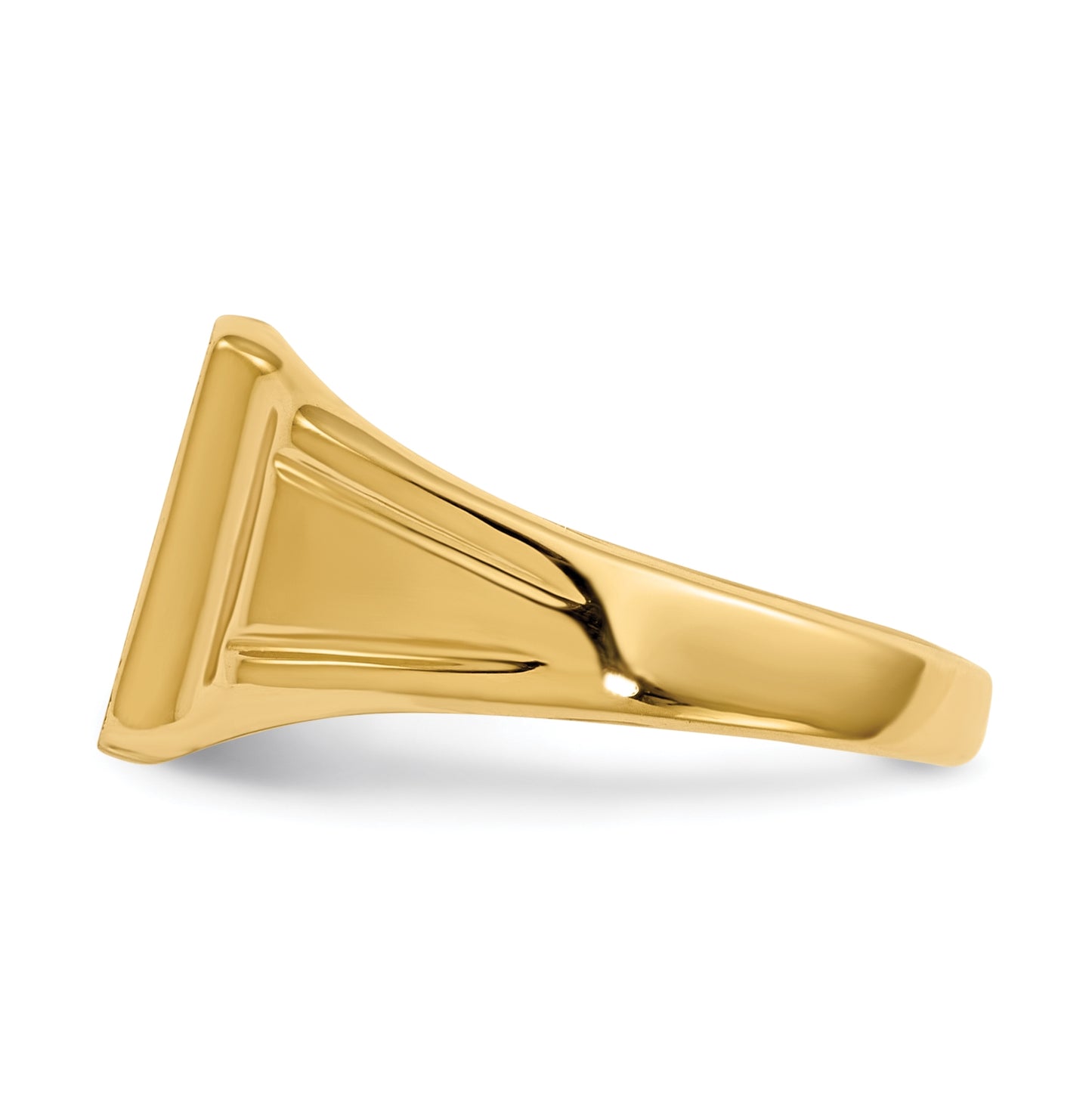 14K Yellow Gold 7.5x9mm Closed Back Signet Ring