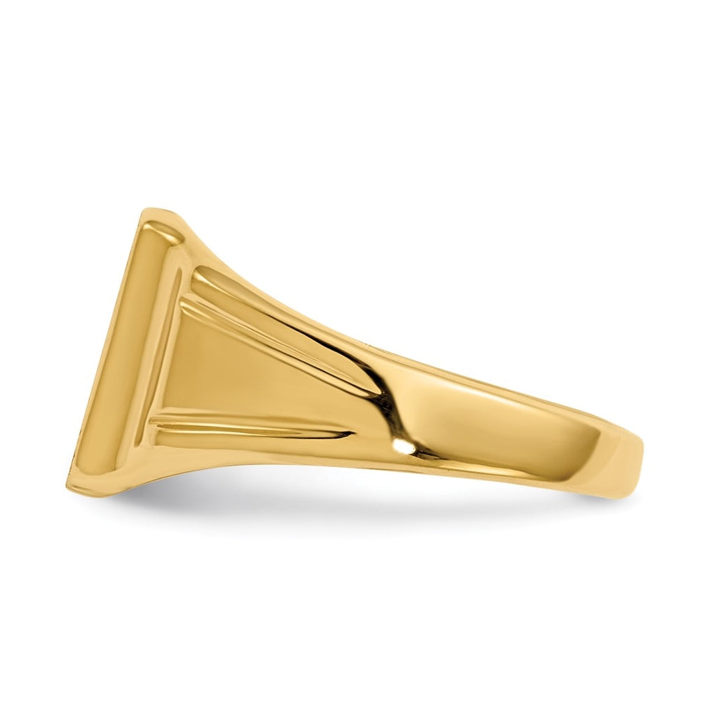 14k Yellow Gold 7.5x9mm Closed Back Signet Ring