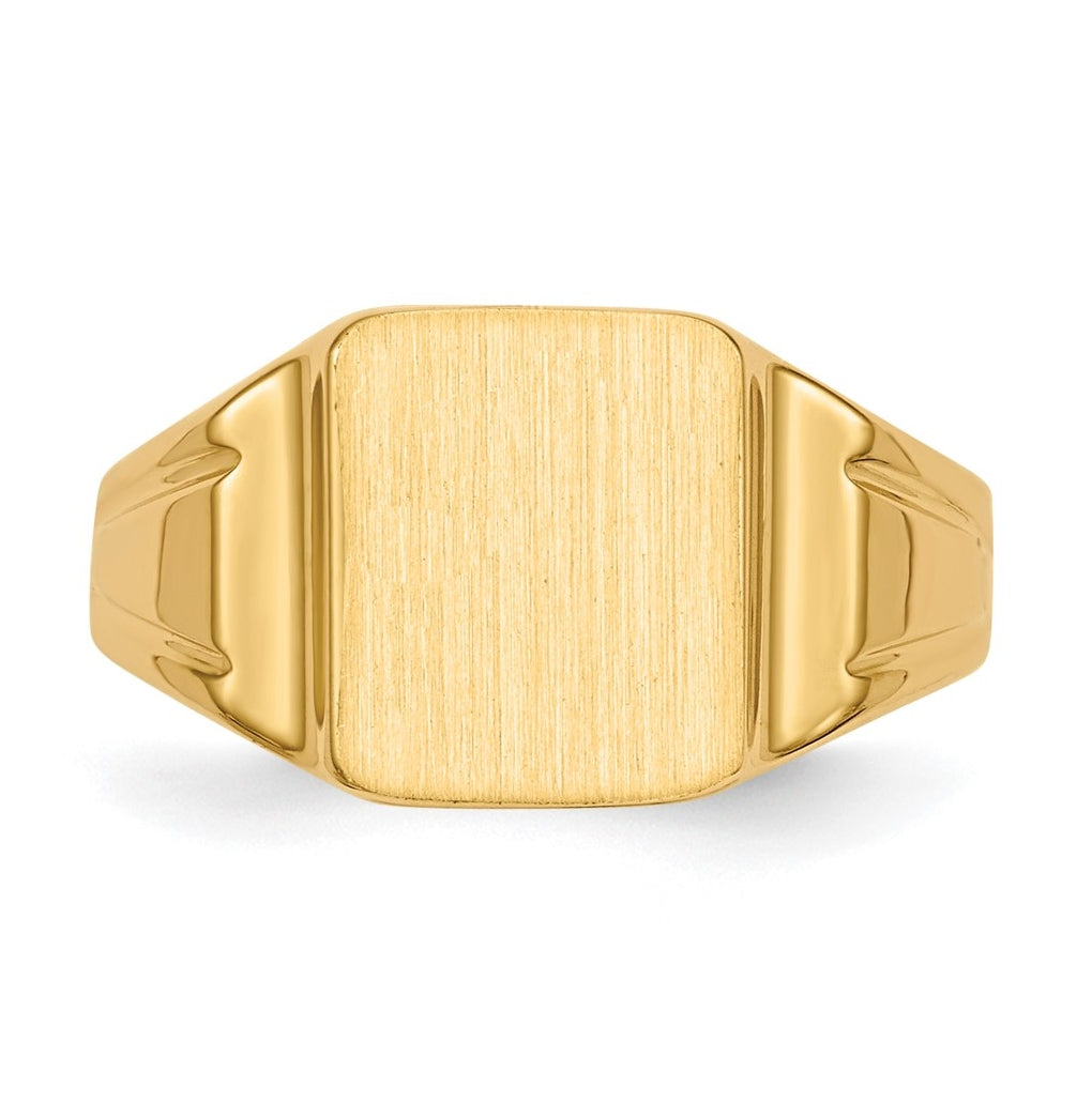 14k Yellow Gold 7.5x9mm Closed Back Signet Ring