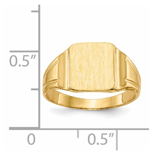 14K Yellow Gold 7.5x9mm Closed Back Signet Ring