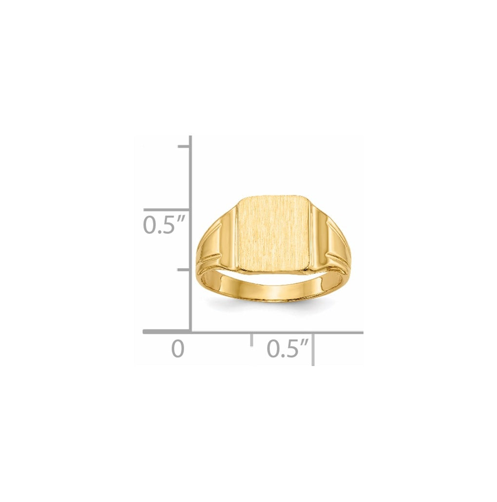 14k Yellow Gold 7.5x9mm Closed Back Signet Ring