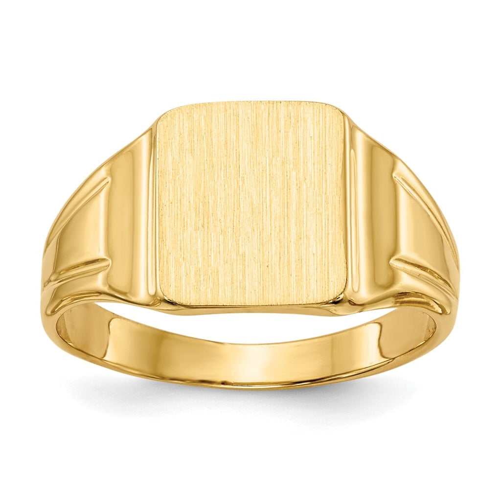 14K Yellow Gold 7.5x9mm Closed Back Signet Ring