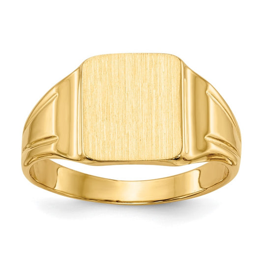 14K Yellow Gold 7.5x9mm Closed Back Signet Ring