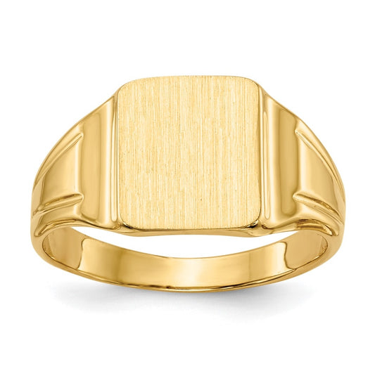 14k Yellow Gold 7.5x9mm Closed Back Signet Ring