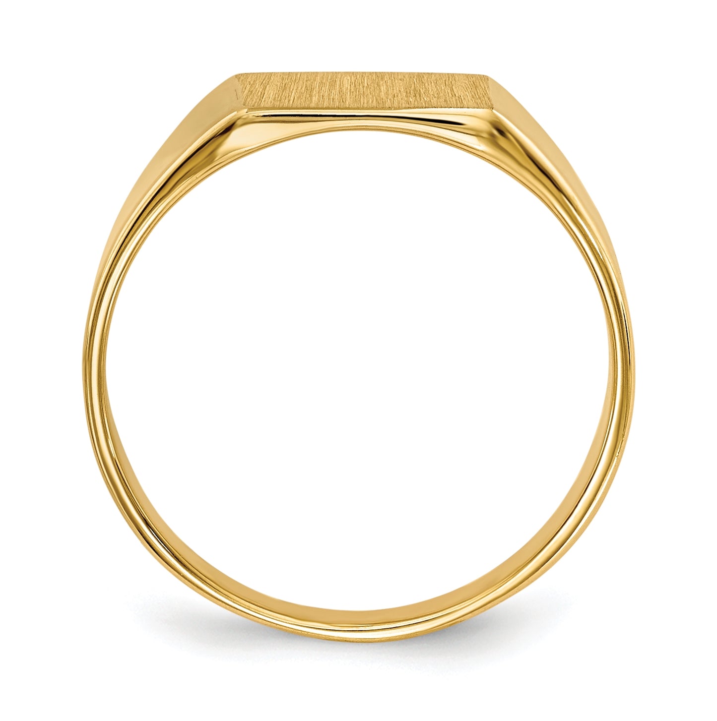 14K Yellow Gold 8.5x7.0mm Closed Back Signet Ring