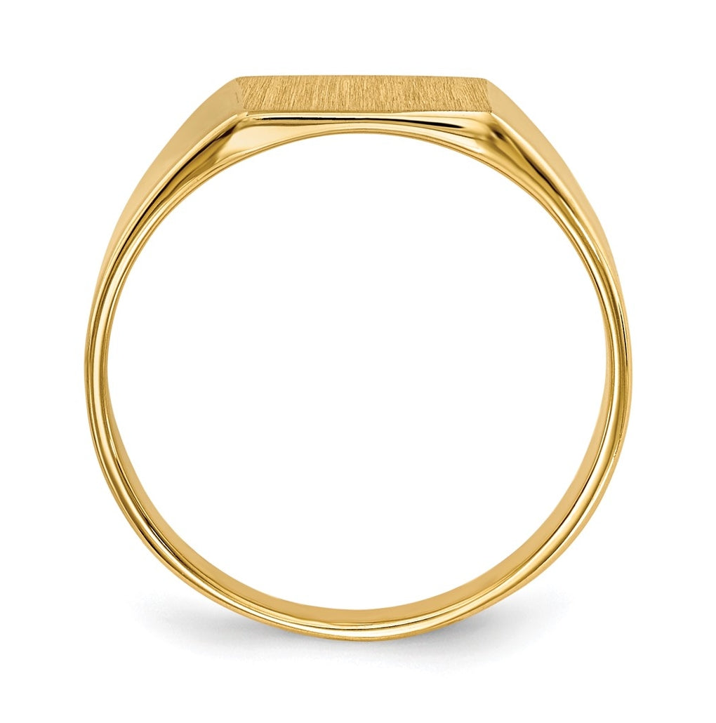 14k Yellow Gold 8.5x7.0mm Closed Back Signet Ring