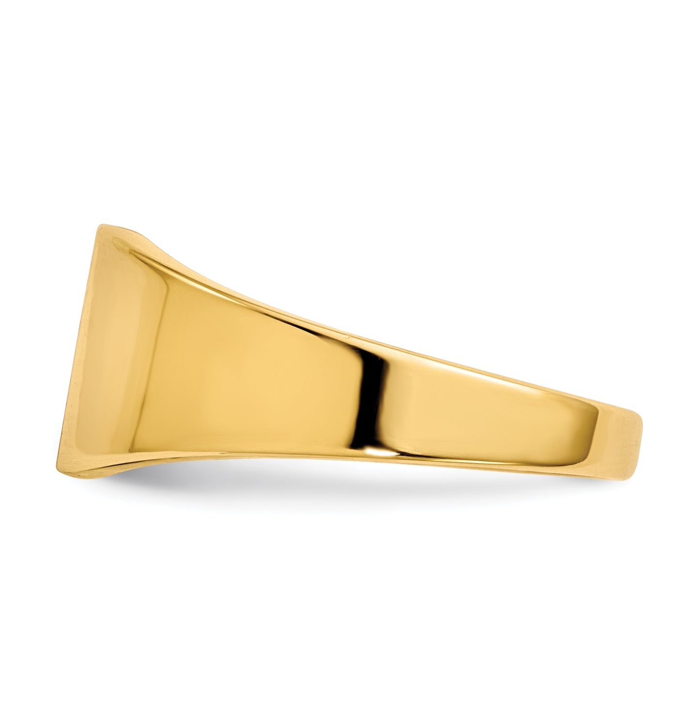 14K Yellow Gold 8.5x7.0mm Closed Back Signet Ring