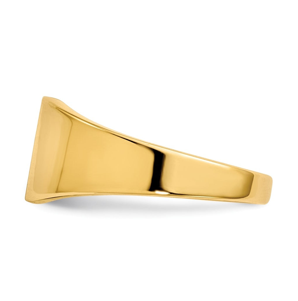 14k Yellow Gold 8.5x7.0mm Closed Back Signet Ring