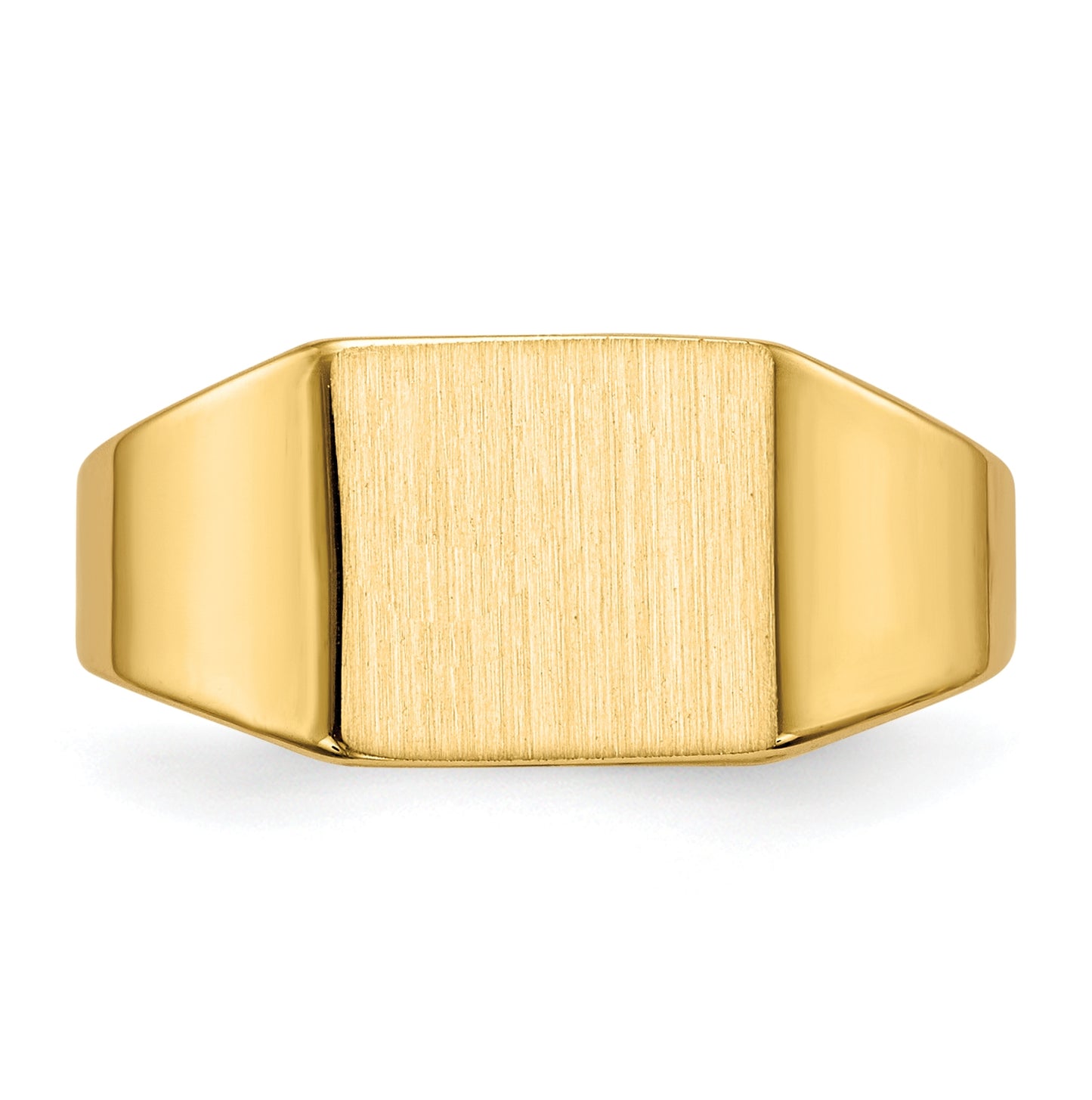 14K Yellow Gold 8.5x7.0mm Closed Back Signet Ring