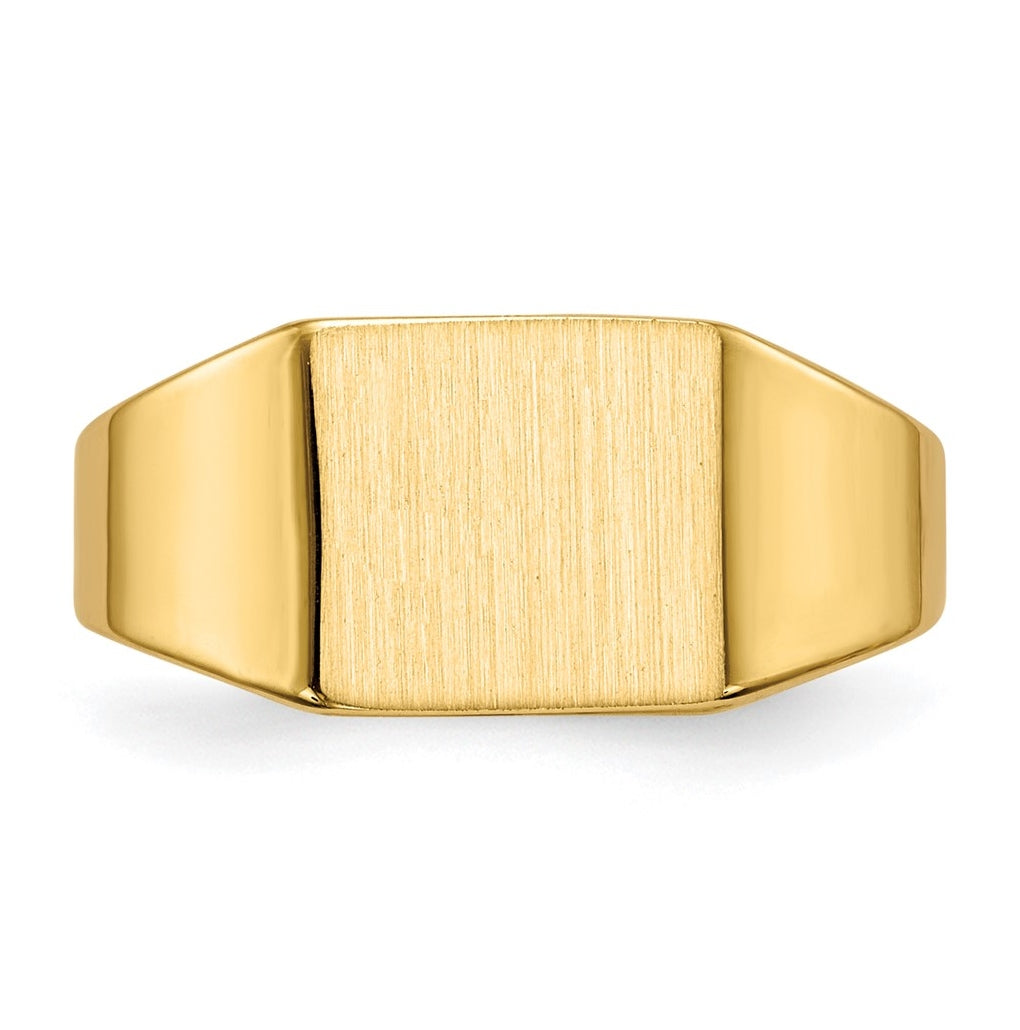 14k Yellow Gold 8.5x7.0mm Closed Back Signet Ring