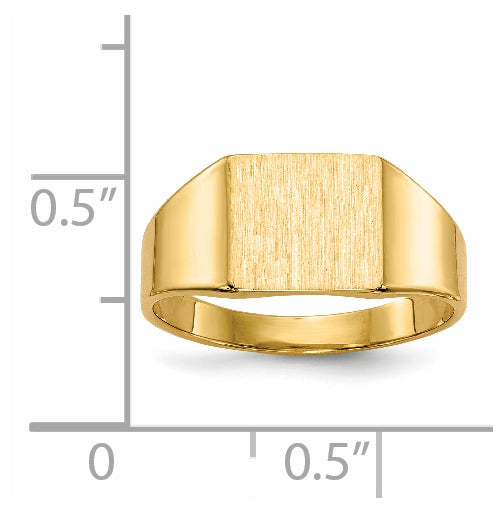 14K Yellow Gold 8.5x7.0mm Closed Back Signet Ring