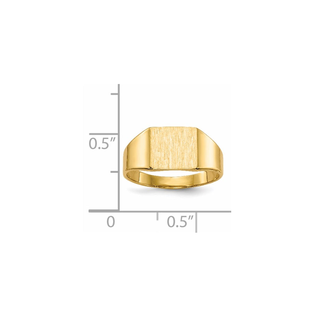 14k Yellow Gold 8.5x7.0mm Closed Back Signet Ring