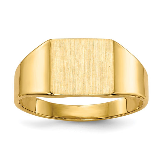 14K Yellow Gold 8.5x7.0mm Closed Back Signet Ring