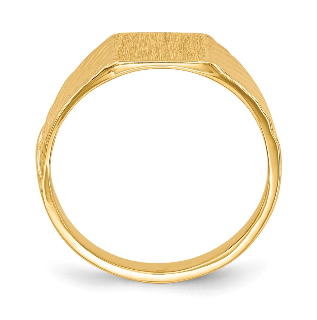14k Yellow Gold 8.0x6.5mm Open Back Child's Signet Ring