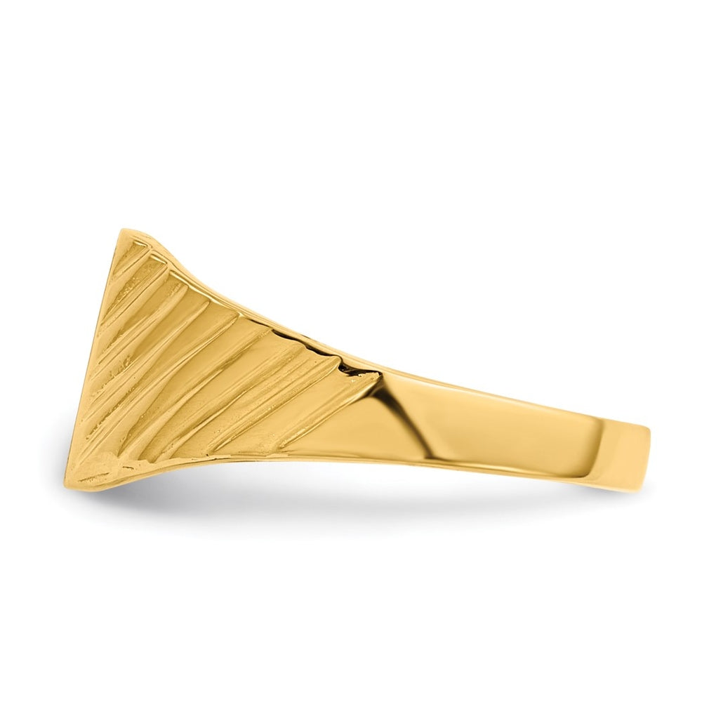 14k Yellow Gold 8.0x6.5mm Open Back Child's Signet Ring