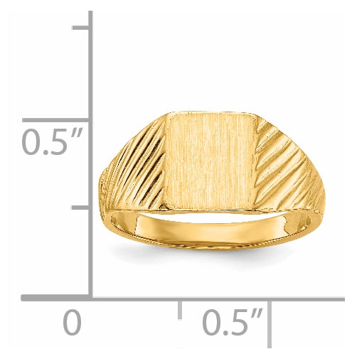 14K Yellow Gold 8.0x6.5mm Open Back Child's Signet Ring