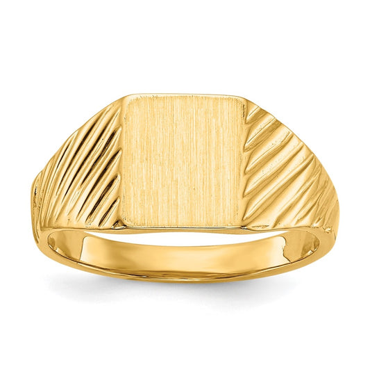 14K Yellow Gold 8.0x6.5mm Open Back Child's Signet Ring