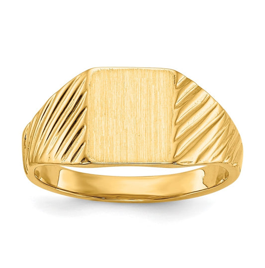 14k Yellow Gold 8.0x6.5mm Open Back Child's Signet Ring