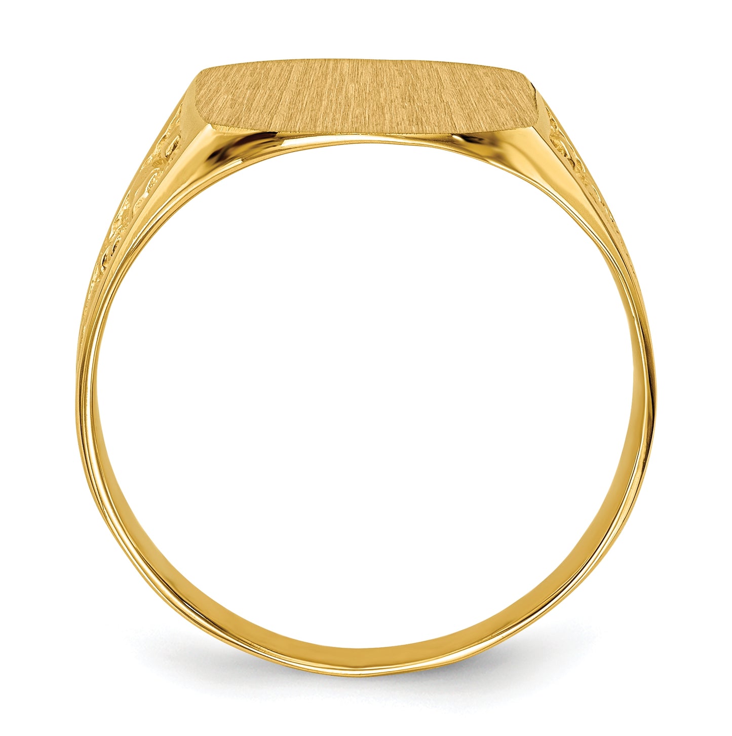 10K Yellow Gold 14.0x12.5mm Closed Back Men's Signet Ring