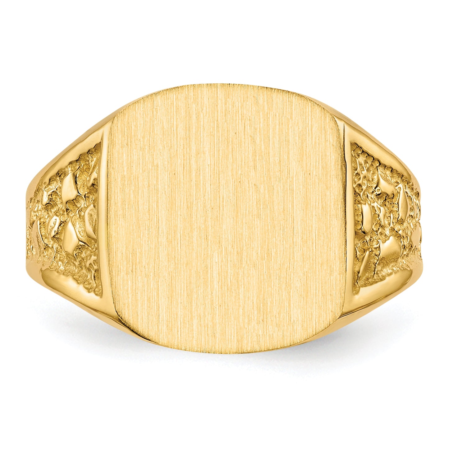 10K Yellow Gold 14.0x12.5mm Closed Back Men's Signet Ring