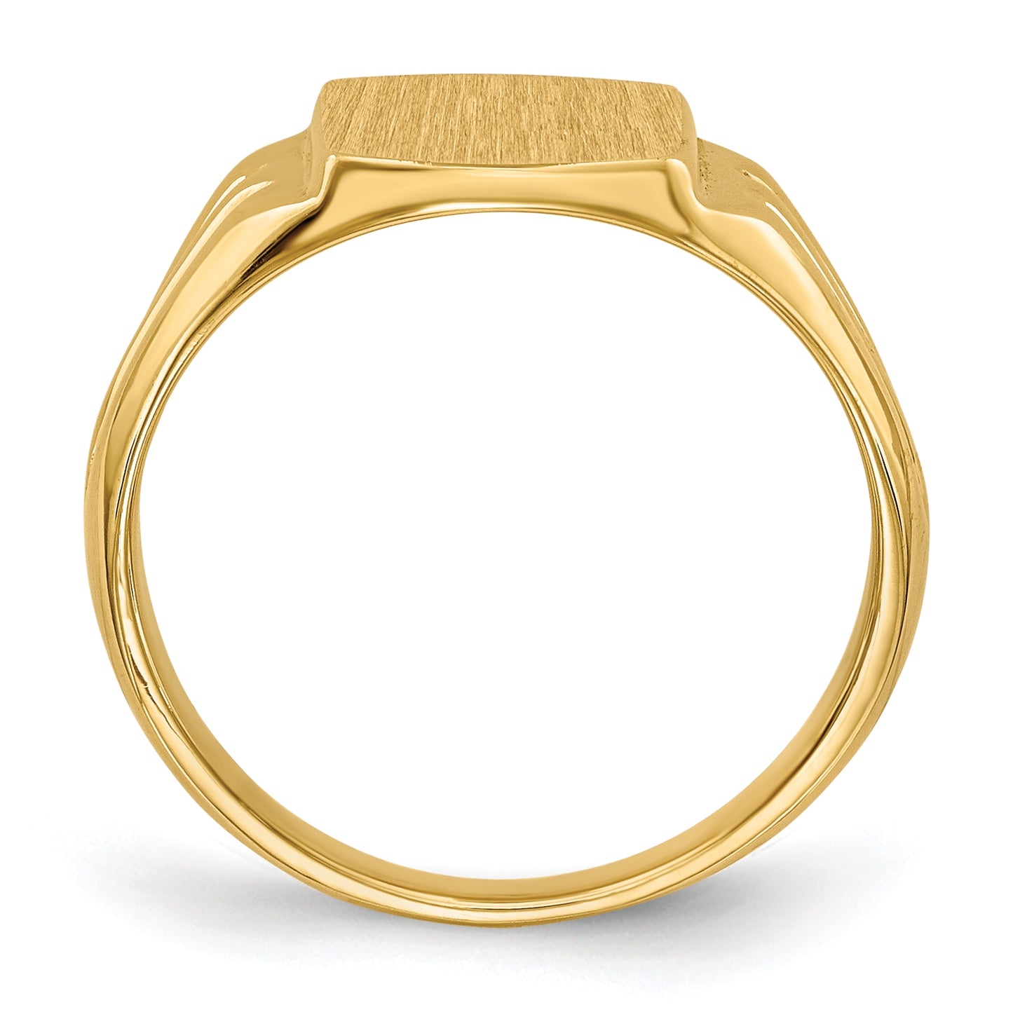 14K Yellow Gold 9x8mm Closed Back Signet Ring