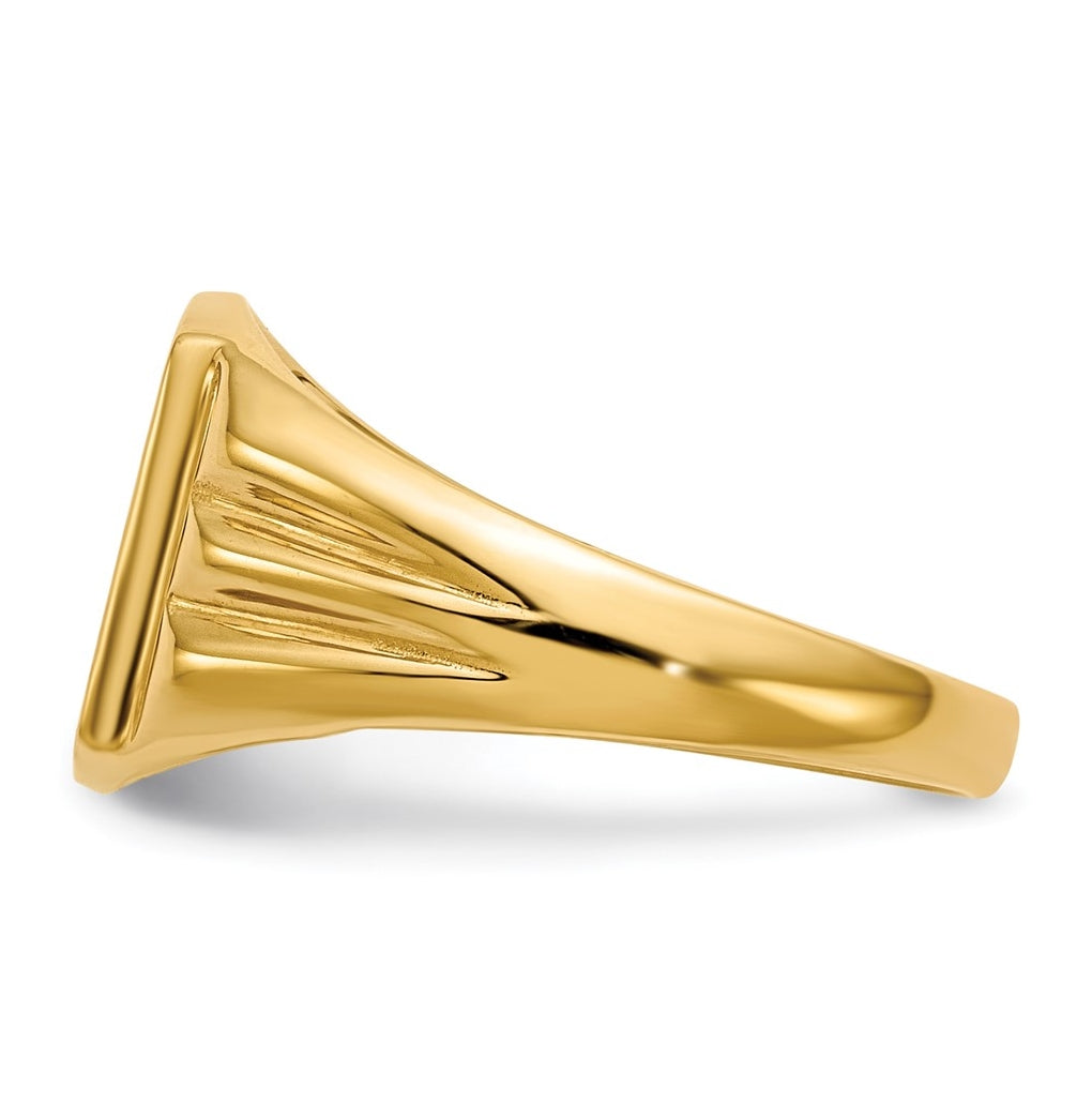 14k Yellow Gold 8.5x10.5mm Closed Back Signet Ring