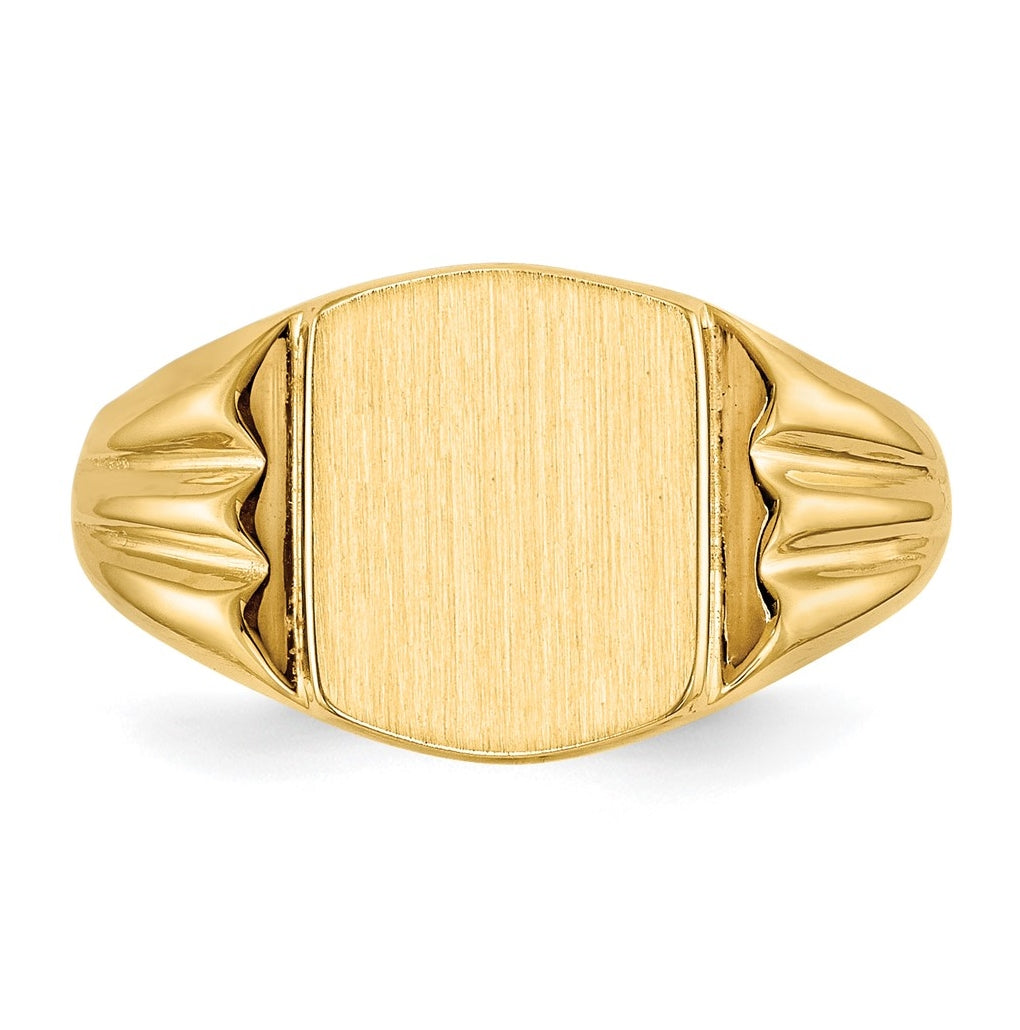 14k Yellow Gold 8.5x10.5mm Closed Back Signet Ring