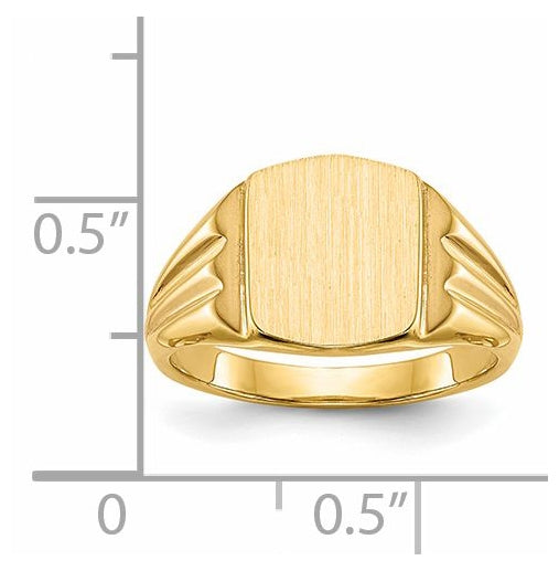 14K Yellow Gold 9x8mm Closed Back Signet Ring