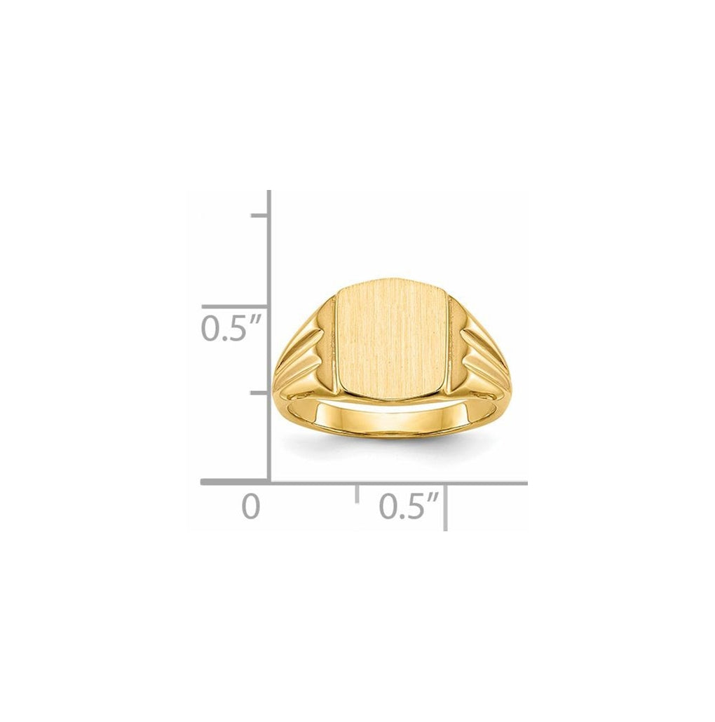 14k Yellow Gold 8.5x10.5mm Closed Back Signet Ring