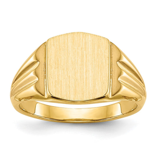 14K Yellow Gold 9x8mm Closed Back Signet Ring