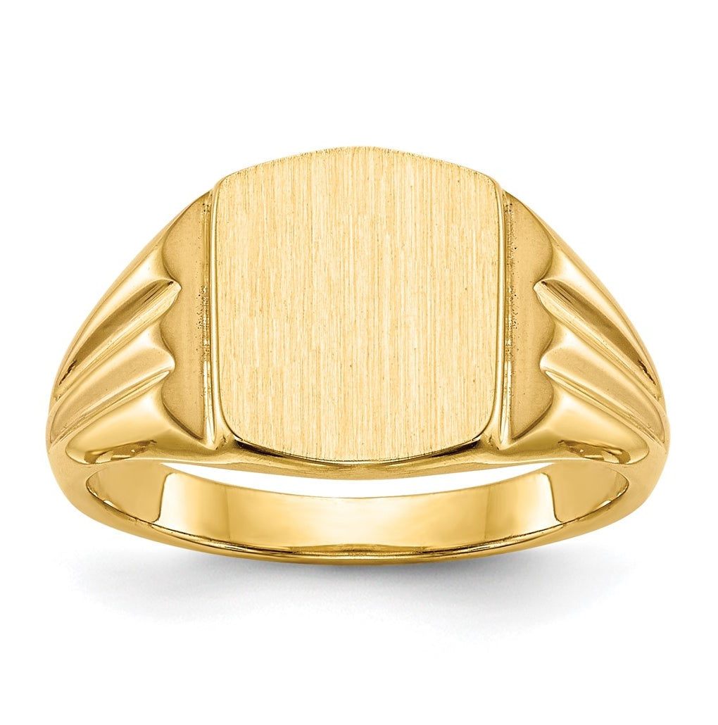 14k Yellow Gold 8.5x10.5mm Closed Back Signet Ring