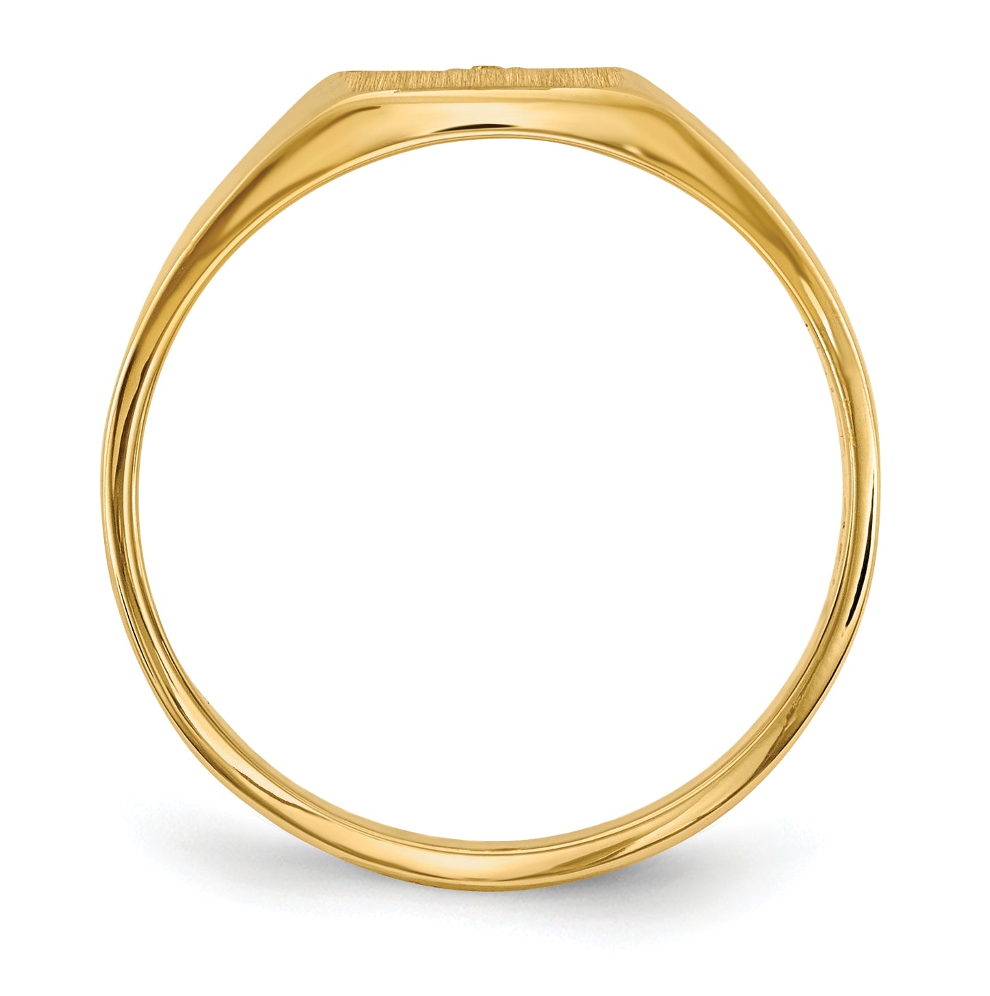 10K Yellow Gold 8.0x7.0mm Closed Back AA Diamond Signet Ring