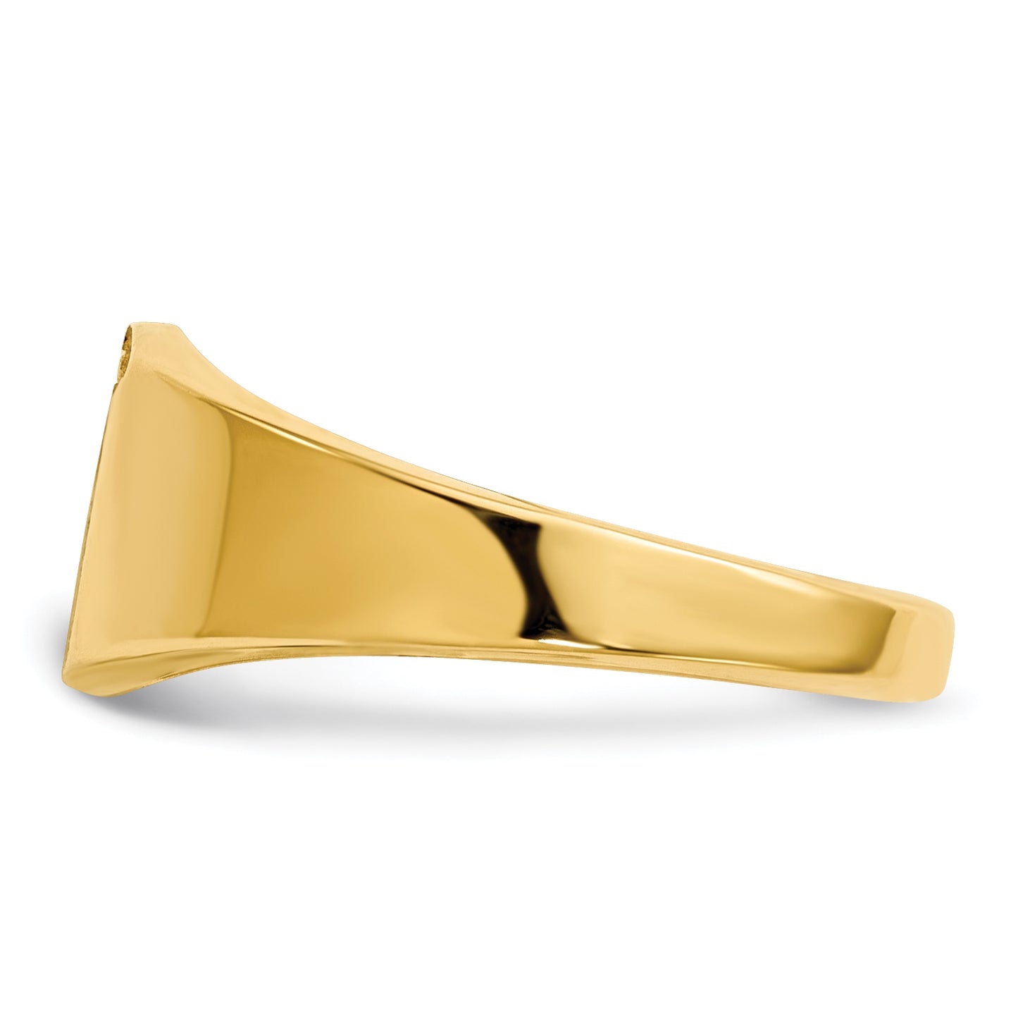 10K Yellow Gold 8.0x7.0mm Closed Back AA Diamond Signet Ring