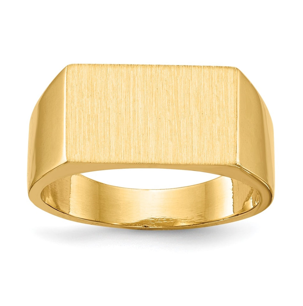 10K Yellow Gold 9.0x15.0mm Closed Back Men's Signet Ring