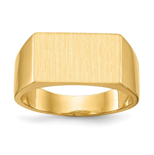 10K Yellow Gold 9.0x15.0mm Closed Back Men's Signet Ring