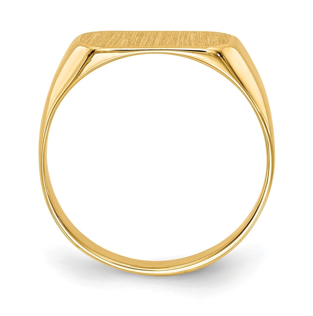 14k Yellow Gold 12.0x6.5mm Closed Back Childs Signet Ring