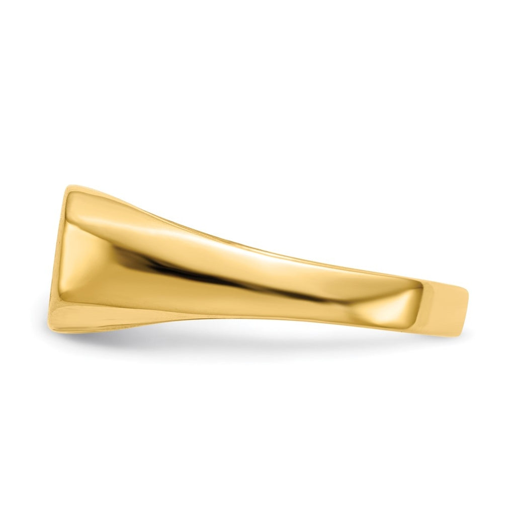 14k Yellow Gold 12.0x6.5mm Closed Back Childs Signet Ring