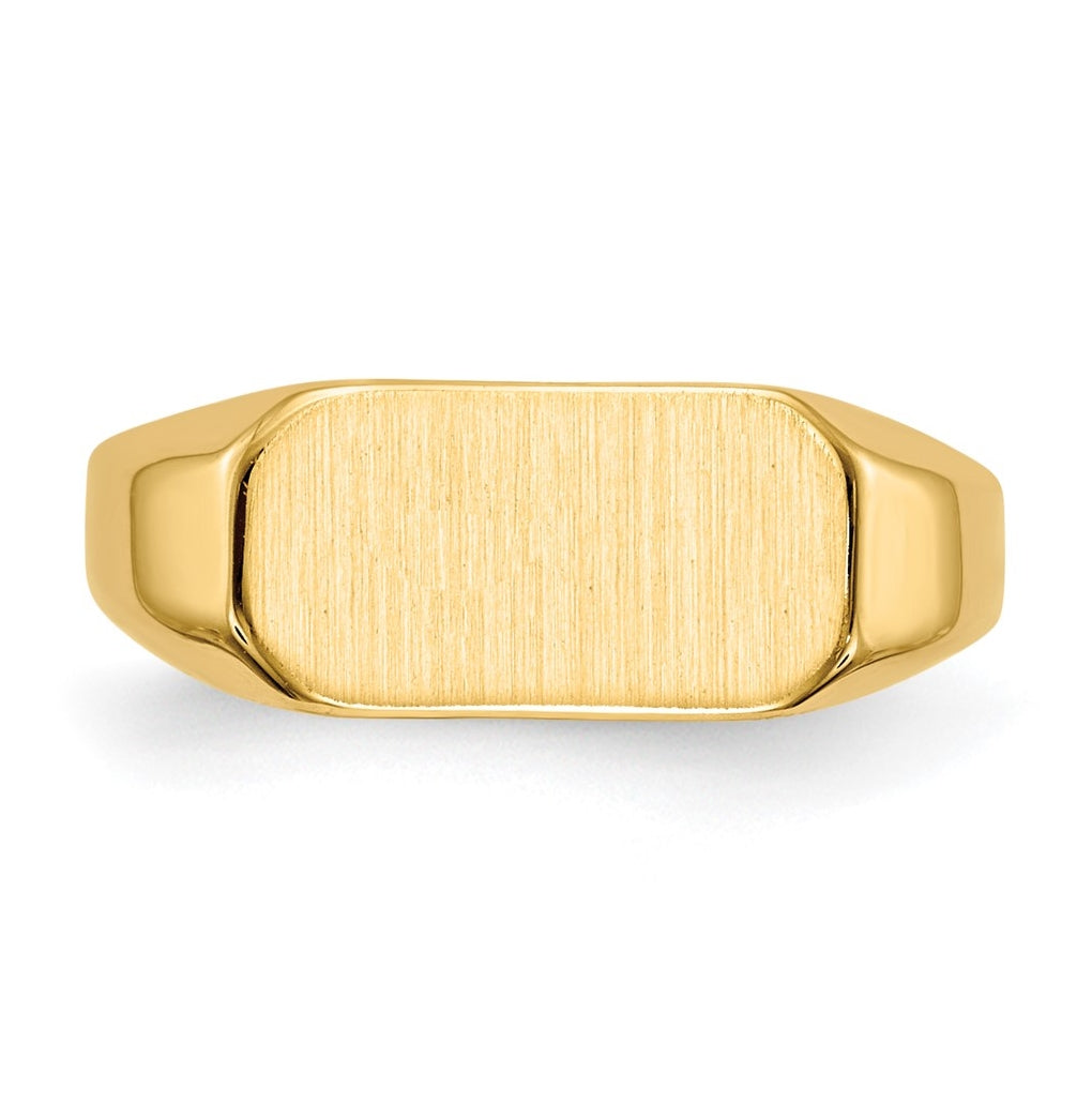 14k Yellow Gold 12.0x6.5mm Closed Back Childs Signet Ring