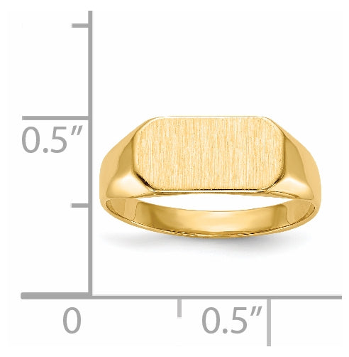 14K Yellow Gold 6.5x12.0mm Closed Back Children's Signet Ring