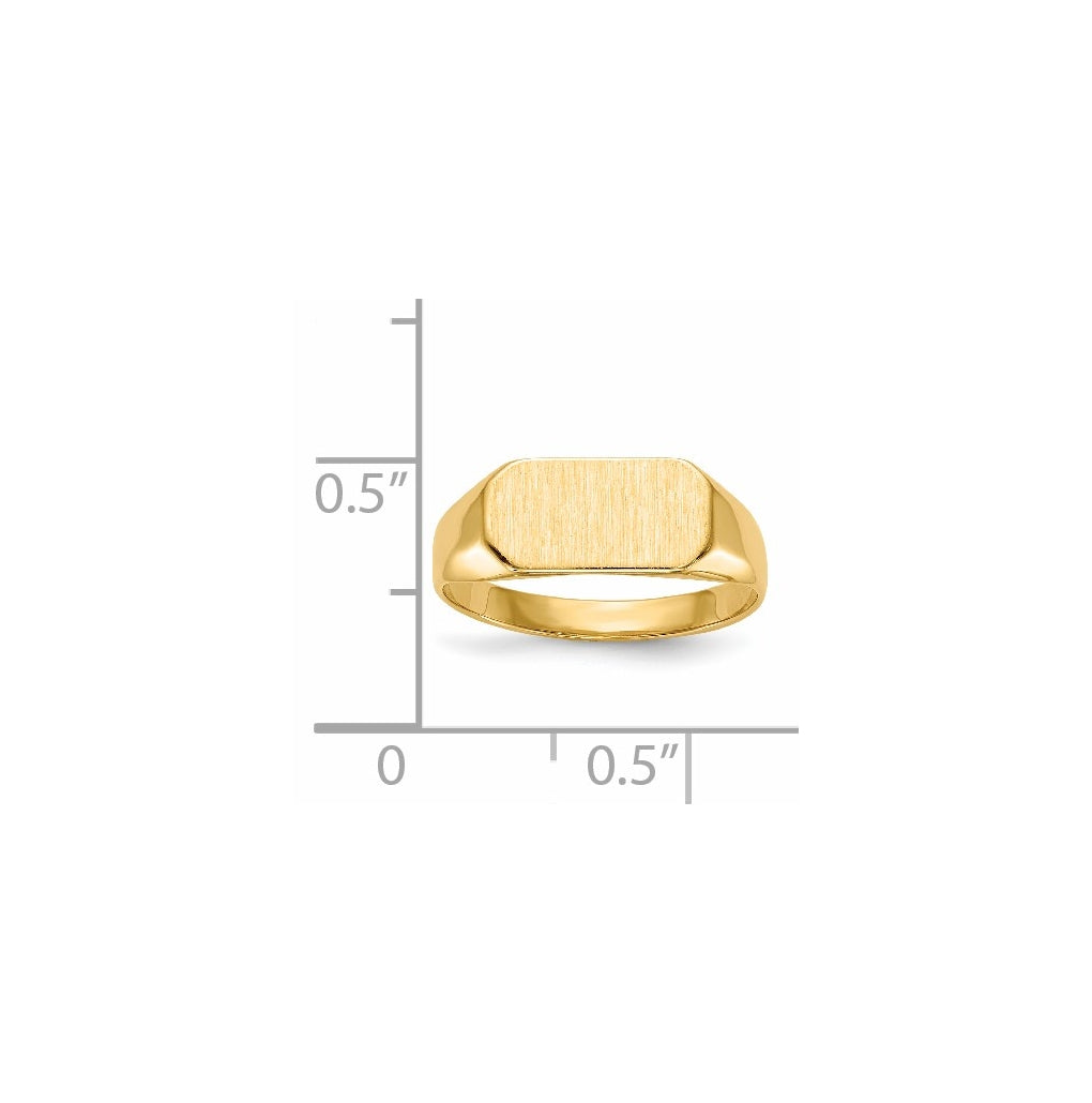 14k Yellow Gold 12.0x6.5mm Closed Back Childs Signet Ring
