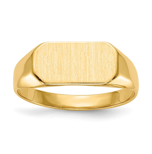 14K Yellow Gold 6.5x12.0mm Closed Back Children's Signet Ring
