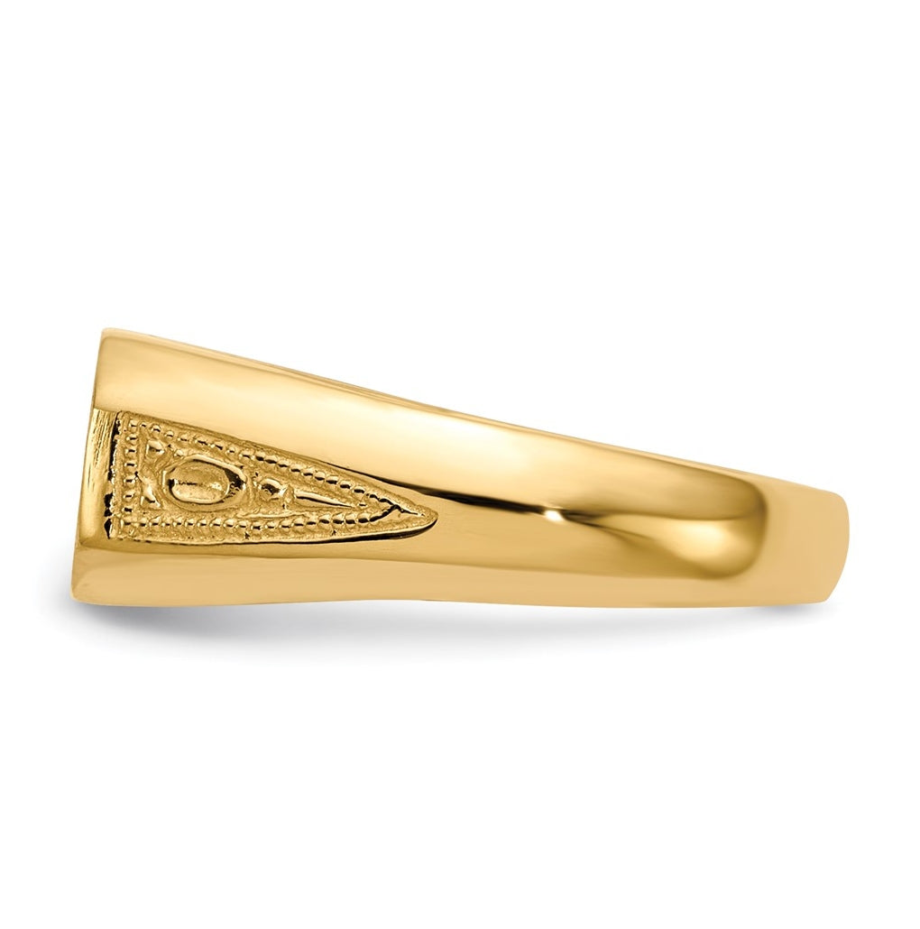 14k Yellow Gold 12.5x6.0mm Open Back Signet Ring
