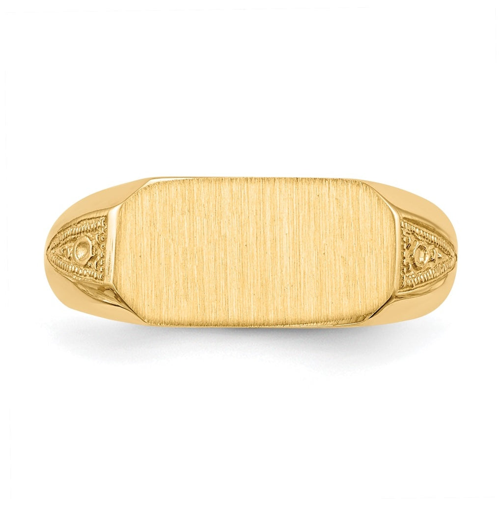 14k Yellow Gold 12.5x6.0mm Open Back Signet Ring