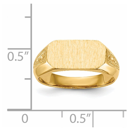 14K Yellow Gold 6.0x12.5mm Open Back Signet Ring