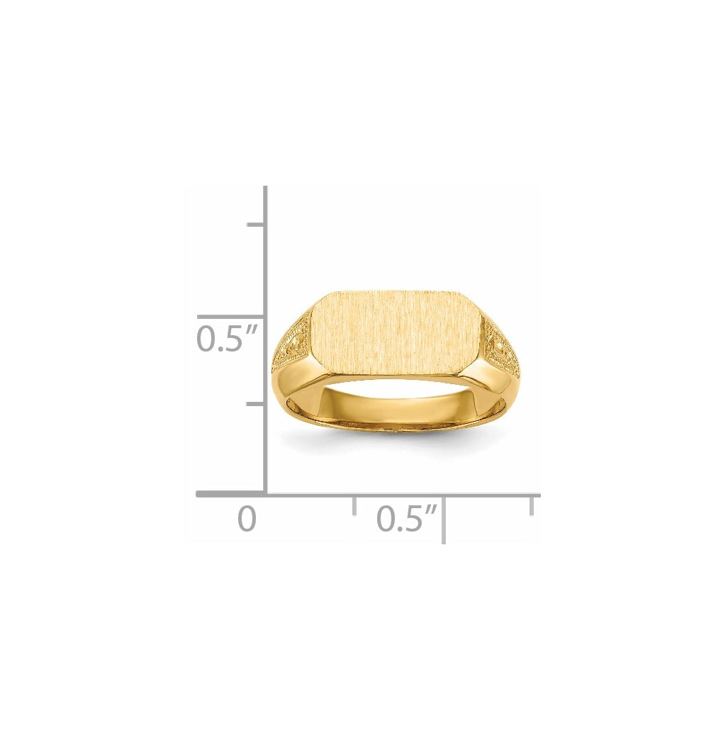 14k Yellow Gold 12.5x6.0mm Open Back Signet Ring