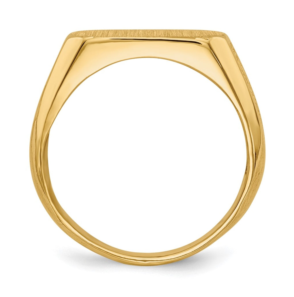 14k Yellow Gold 12.5x6.0mm Closed Back Signet Ring