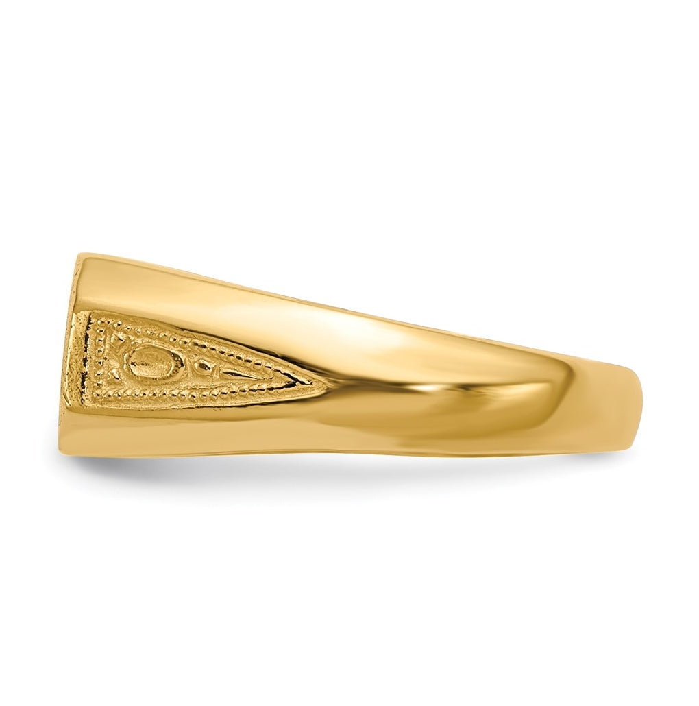 14k Yellow Gold 12.5x6.0mm Closed Back Signet Ring