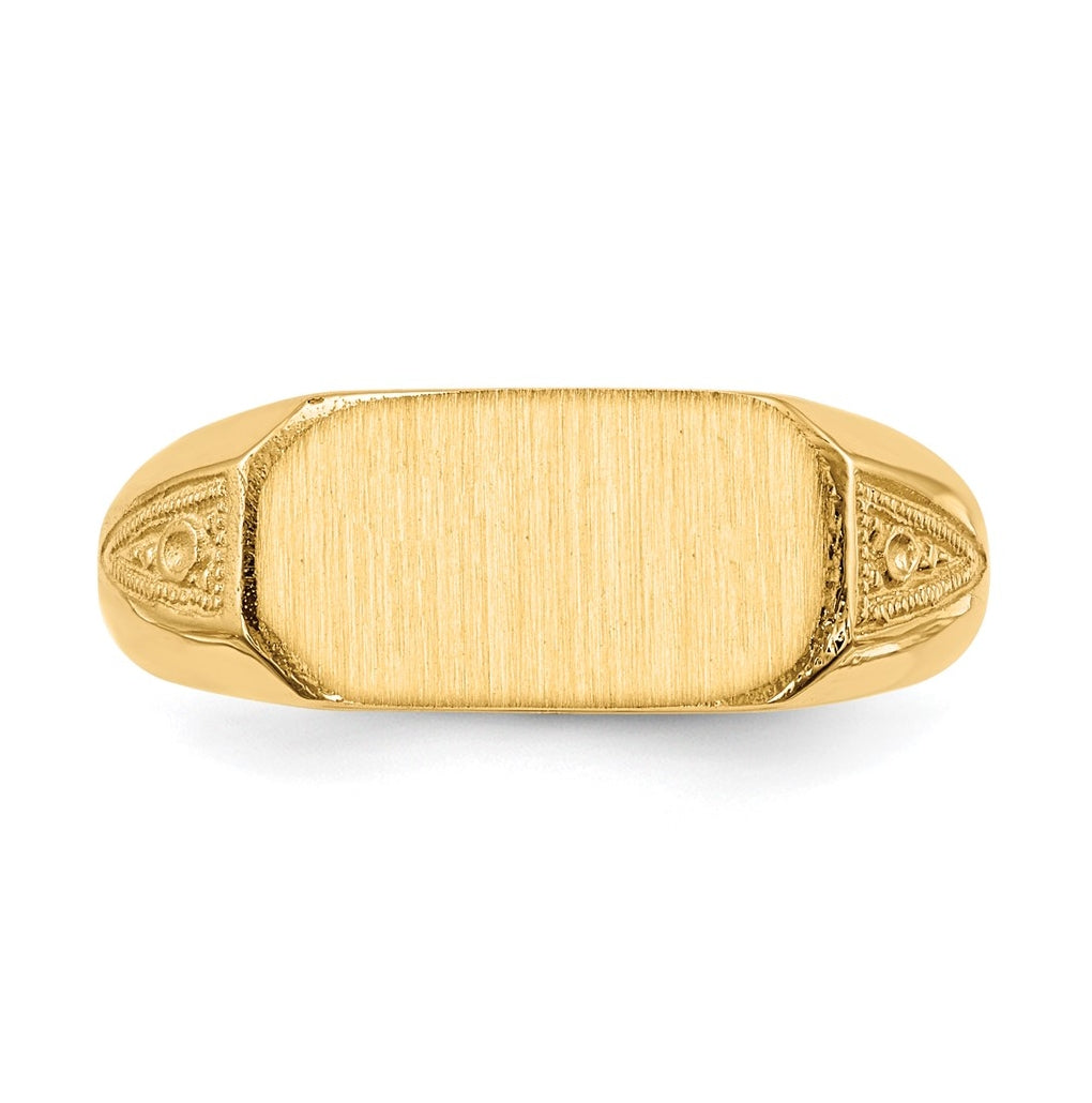 14k Yellow Gold 12.5x6.0mm Closed Back Signet Ring