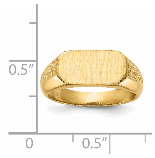 14K Yellow Gold 6.0x12.5mm Closed Back Signet Ring